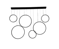 Candil Bubbles 6 Aros Colgante Negro
