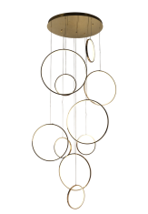 Candil Burj  Colgante 10 Aros Colgantes Oro o Cromo