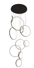 Candil Negro Burj 10 Aros Colgante