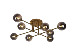 Candil Tandem Negro Con Oro 8 Esferas De Cristal