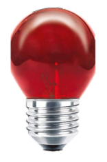 Foco Incandescente  G45 7 W ROJO