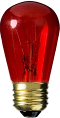 Foco Incandescente  S14 11W ROJO