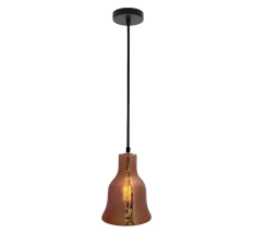 Lampara Campana De Cristal Humo Cafe Philco