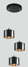 Lampara Colgante Boira Negro 3 Smartilumination