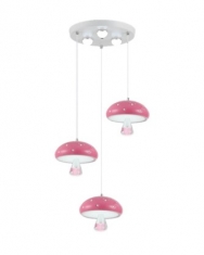 Lampara Colgante Hongo Rosa 3 Luces IIDSA 