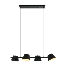 Lampara Colgante Negra De 4 Luces