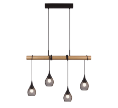 Lampara De Decoracion Philco Madera con Metal NEGRO