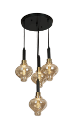 Lampara colgante 4 luces cristal