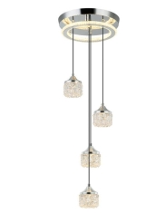 Lampara colgante 4 luces de acrilico