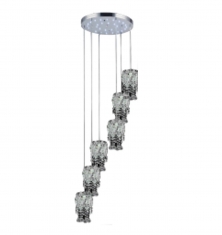 Lampara colgante Campana de Cristal 6 luces