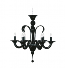Lampara colgante Maria Teresa Negra 6 luces