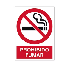 Letrero NO FUMAR Chico Rojo