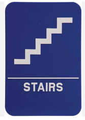 Letrero SUBIR ESCALERAS Grande Azul