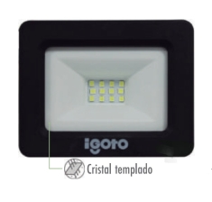 Reflector Led 10W Luz Calida Negro