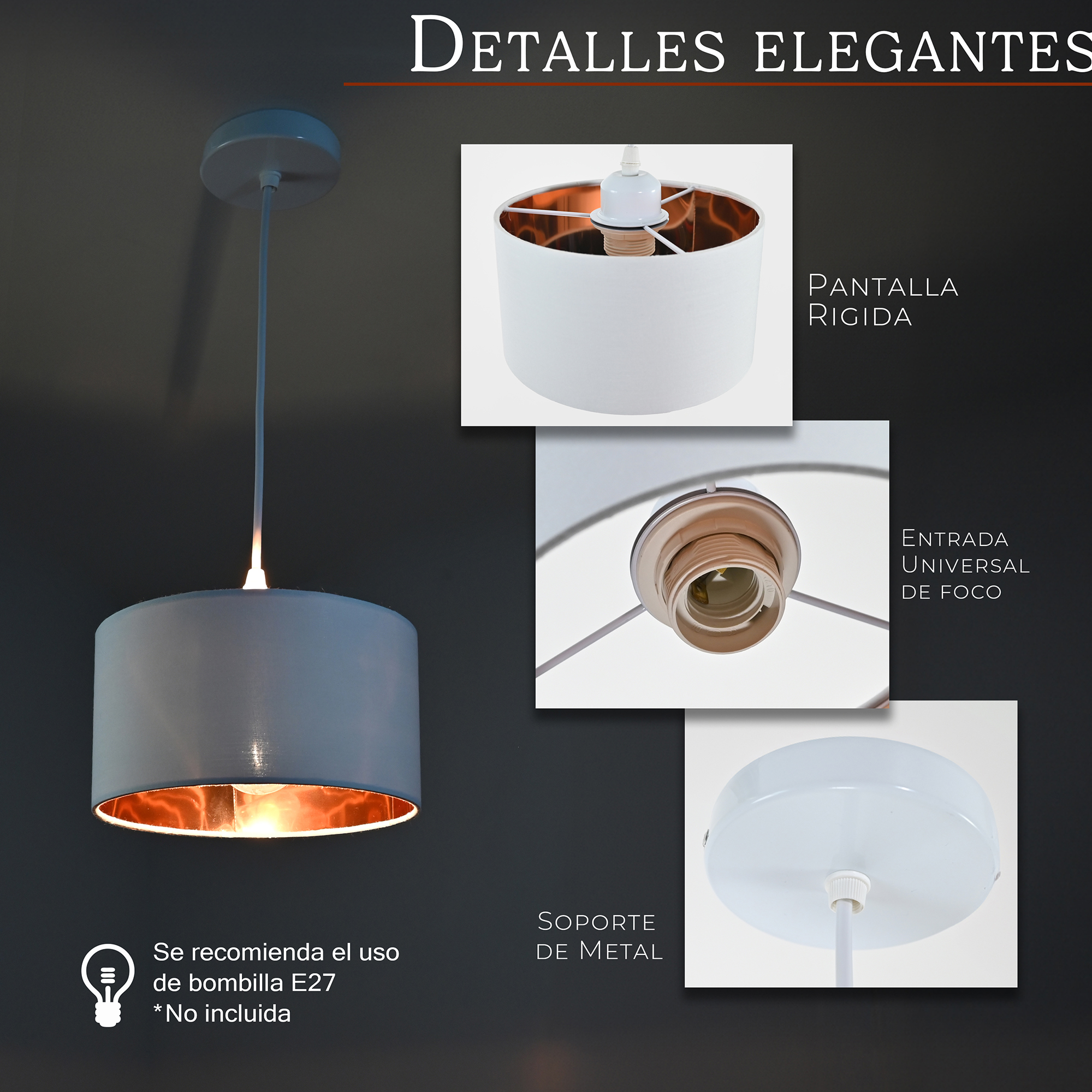 Lampara Colgante Deydin Blanca/Negra / Lampara-Colgante-Owl-Blanca-627593655722423.jpg