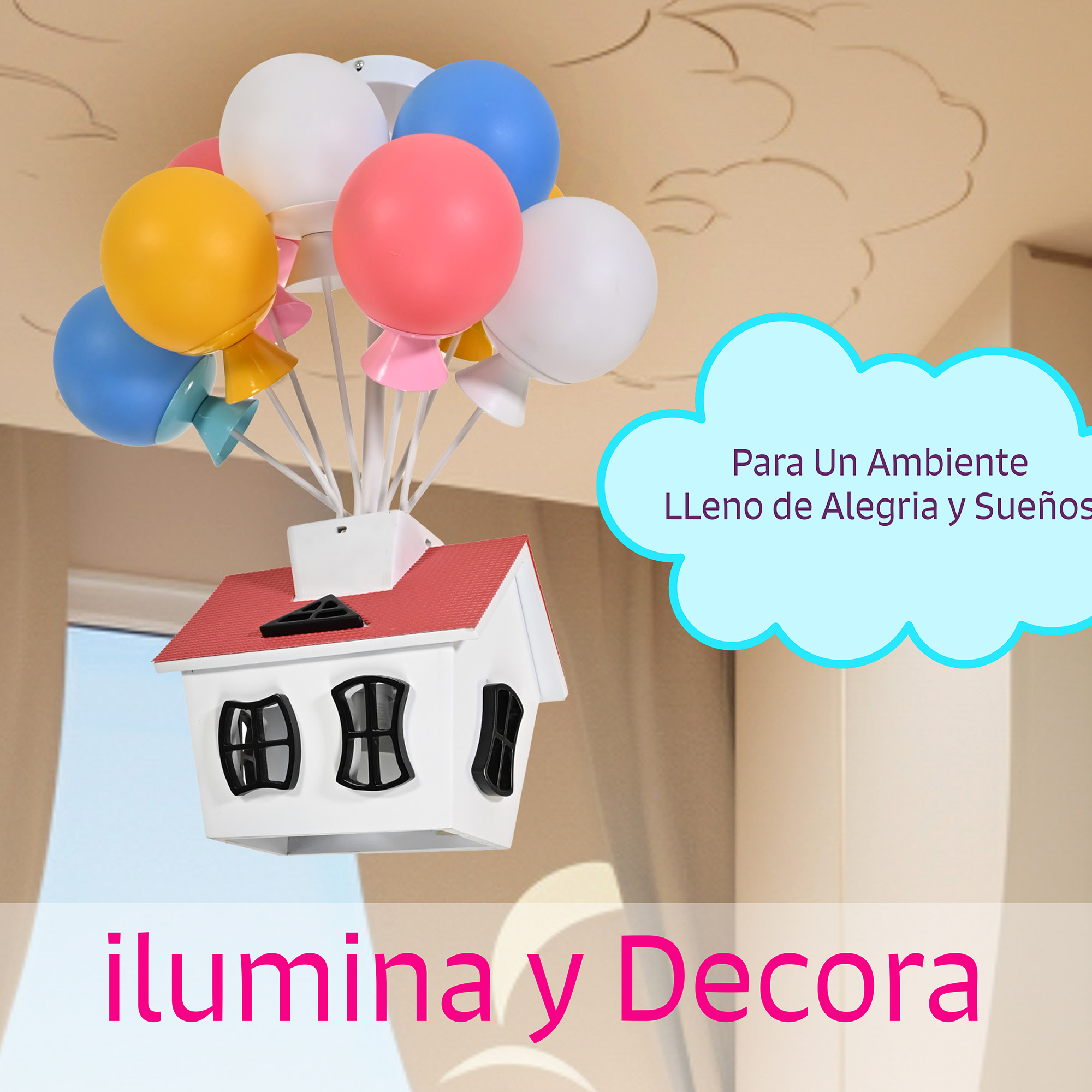 Lampara De Techo Infantil Casita De Globos / Lampara-De-Techo-Infantil-Casita-De-Globos-1547958660469.jpg