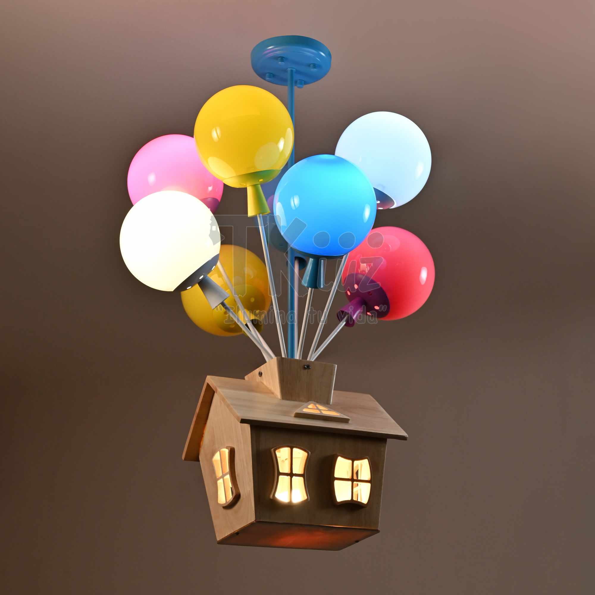 Lampara De Techo Infantil Casita De Globos / Lampara-De-Techo-Infantil-Casita-De-Globos-369281672500294.jpg