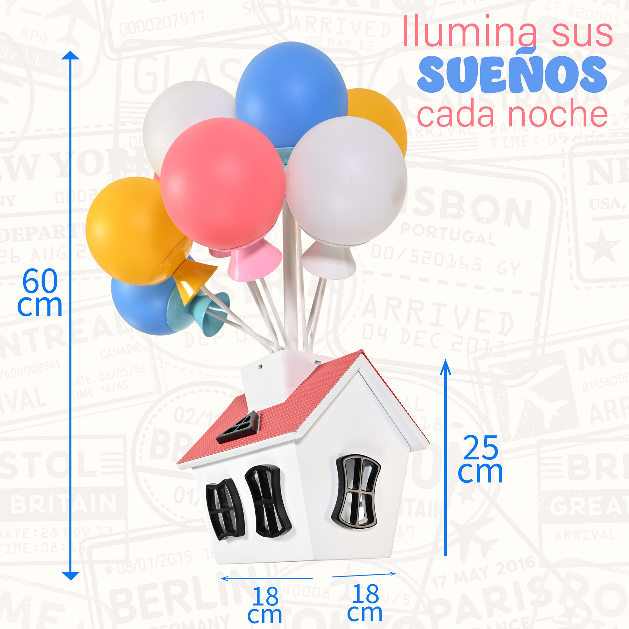 Lampara De Techo Infantil Casita De Globos / Lampara-De-Techo-Infantil-Casita-De-Globos-494888591106267.jpg