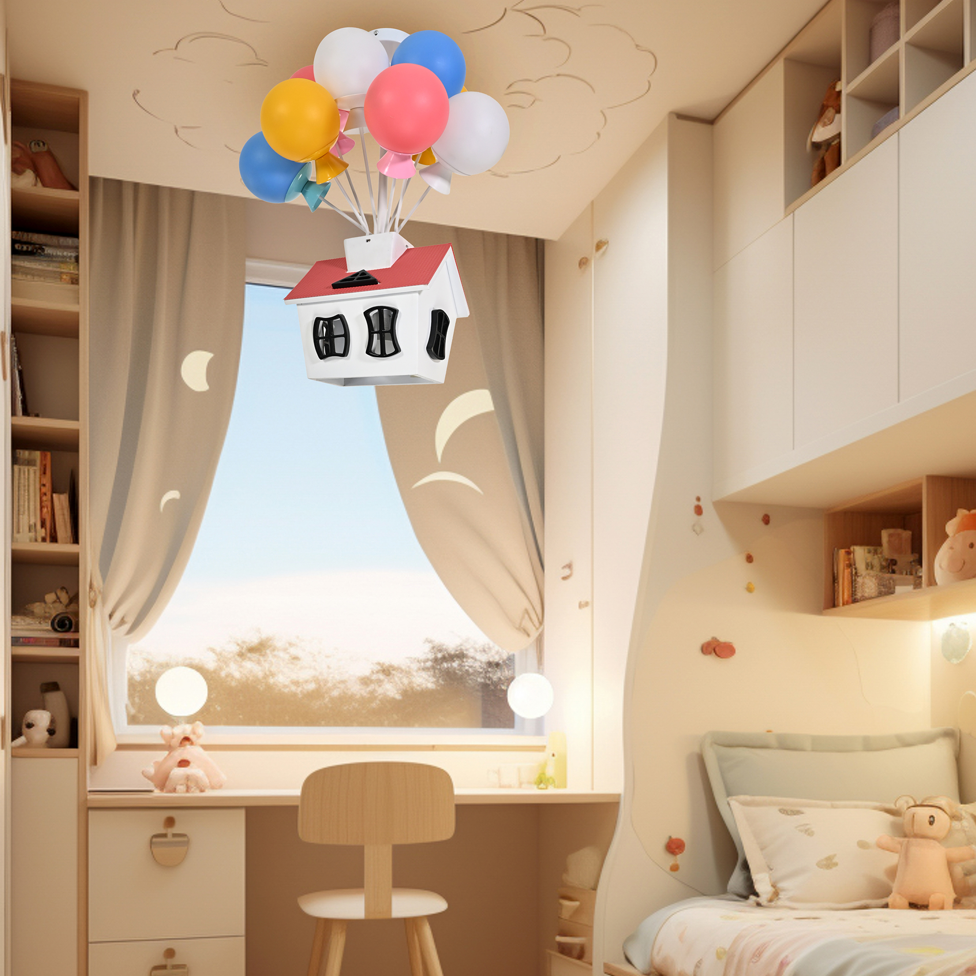 Lampara De Techo Infantil Casita De Globos / Lampara-De-Techo-Infantil-Casita-De-Globos-668453310806811.jpg