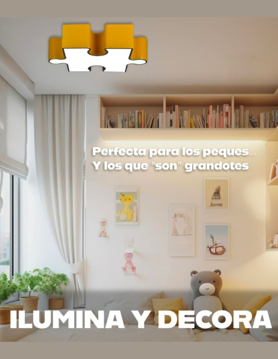 Lampara De Techo Rompecabezas Infantil / 