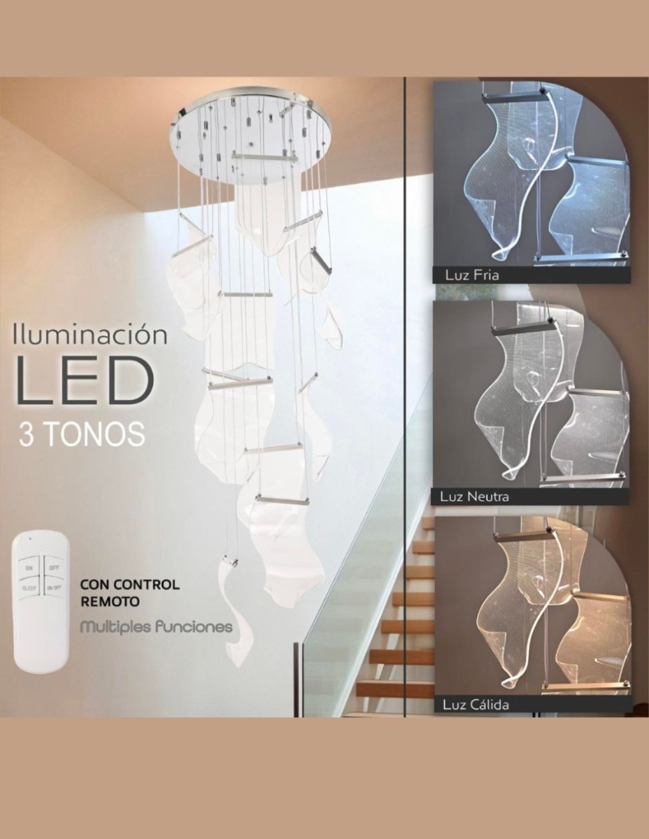 Candil Colgante Led 12 Luces Led Moderno / 