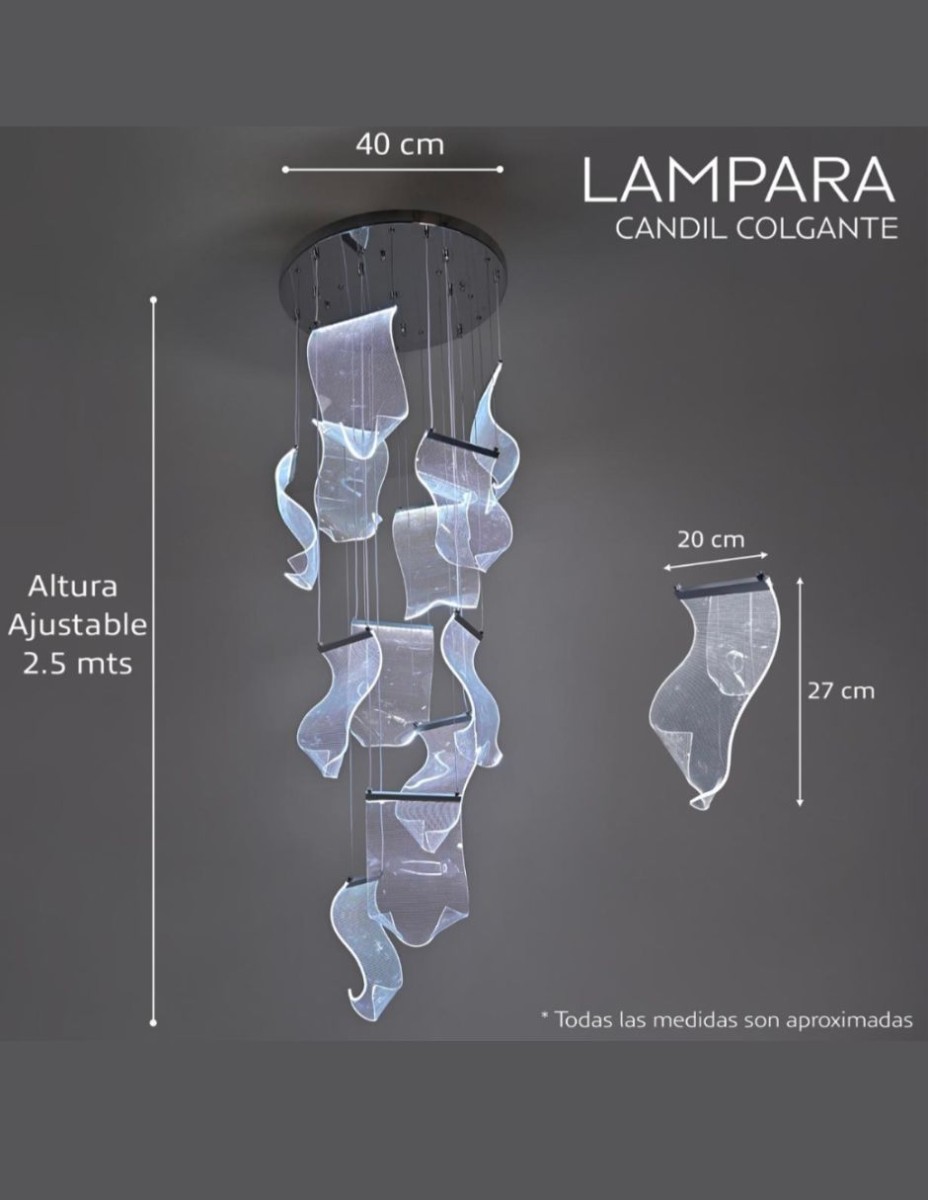 Candil Colgante Led 12 Luces Led Moderno / 