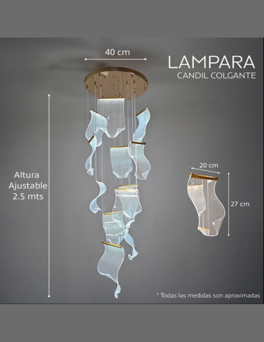 Candil Colgante Led 12 Luces Led Moderno / 