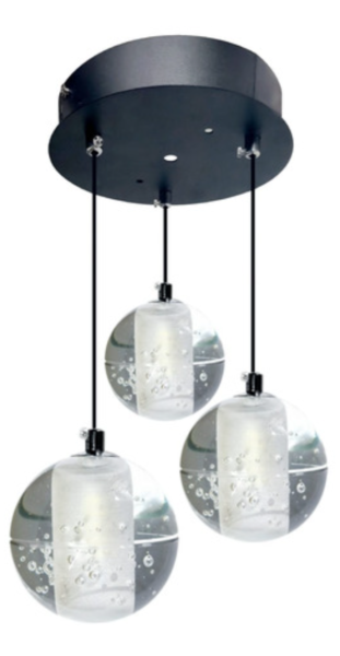 Luminario colgante de 3 hilos de esfera con burbujas