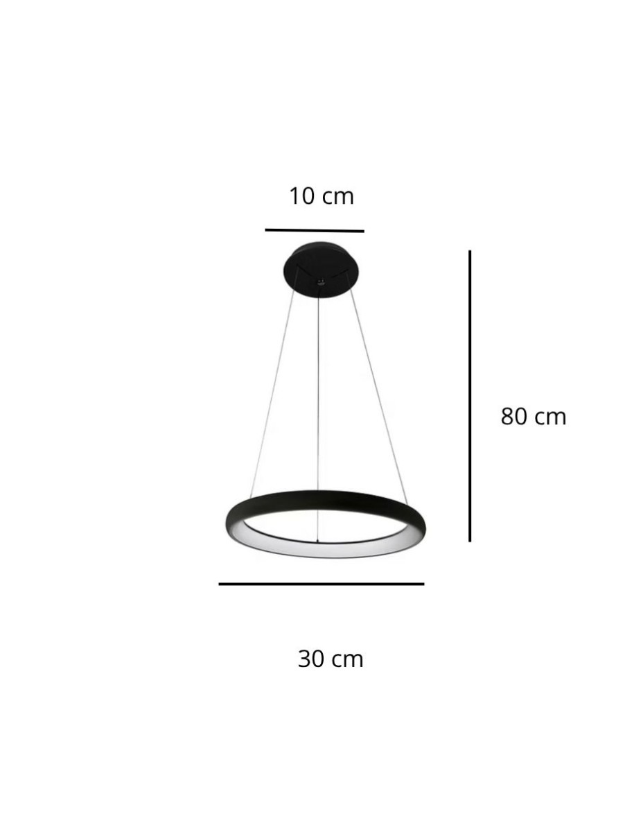 Candil Loop Negra 1 Luz  / 