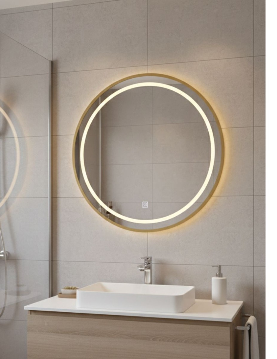 Espejo Redondo Con Luz Led Grande / 